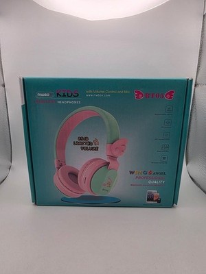 RIWBOX BT05 Angel Wings Kids Bluetooth Headphones Foldable Pink