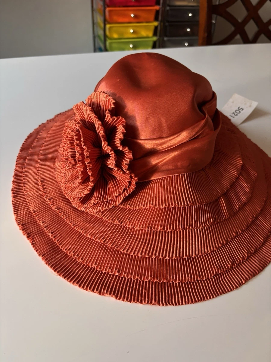 Wear Brims Women\'s 55cm Wool‎ Hat Burnt Orange Velvet Bow USA Made NEW with Bow Accent - #11128 – EssenceHat main image 2