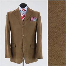Mens Tan Blazer 42R UK Size CANDA Brown Sport Coat Jacket