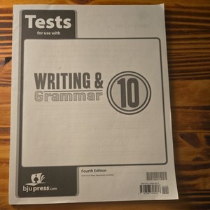 BJU WRITING GRAMMAR 10 TESTS Fourth Edition Jones BRAND NEW 296574