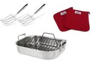 All-Clad 18/10 Stainless Steel Roaster with Pot Holders and Forks (Your Choice)