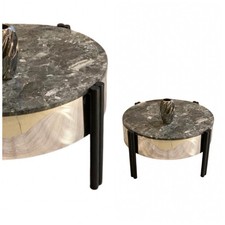 Stainless Steel And Marble Coffee Table