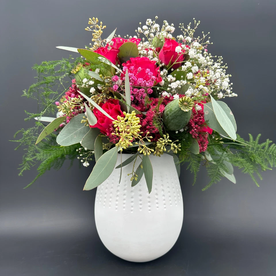 Porzellan Blumenvase mit LED & Timer - Weiß, handgefertigt, wasserdicht - Bild 2 von 3