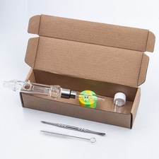 Mini Bubbler Water Pipe Glass Smoking Pipes Kit with Thread Quartz