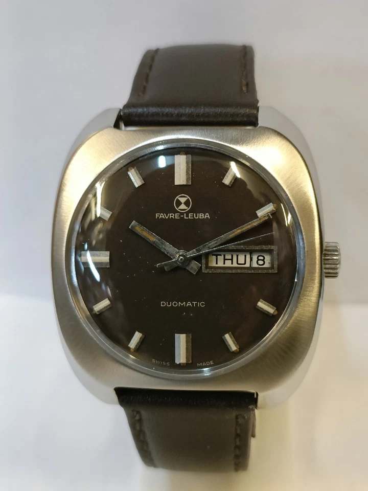 FAVRE-LEUBA DUOMATIC AUTOMÁTICO ESFERA MARRÓN SUIZO HOMBRE ESTADO DE FUNCIONAMIENTO Foto 2 de 4