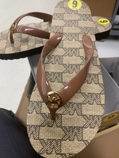 MICHAEL KORS MK FLIP FLOPS PRINT PVC SANDALS NIB SIZE 9