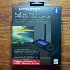 Monster Bluetooth 2 In 1 Wireless Audio Adapter - Black New in Box Sealed