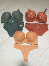 NEW NWT Victoria's Secret Bra Set Lot of 3 Lace Dream Angels Demi Panty 32D XS
