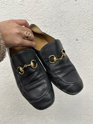 Gucci Loafers Shoes Horsebit Jordaan Black Leather Horsebit Mens UK 6.5 US 7.5