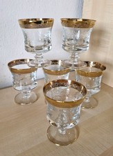 6x Murano Medici Gläser Trinkgläser Wassergläser Mit Goldrand Weingläser