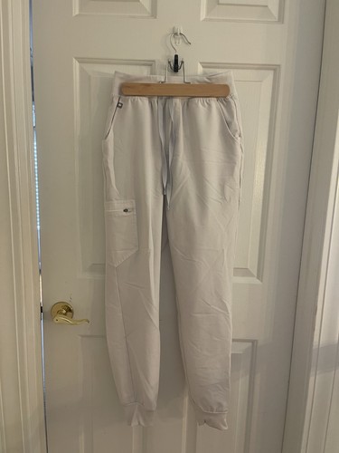 Figs Scrub Pants Womens XXS/P Zamora Jogger Scrubs Bottom Optic White