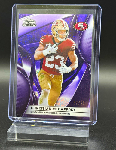 Topps 2025 Chrome Black Christian McCaffrey San Francisco 49ers #88 52/75