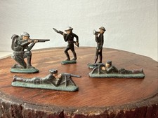 Vintage Metal Toy Figures Lot of 5 Lead Military Toy Soldiers