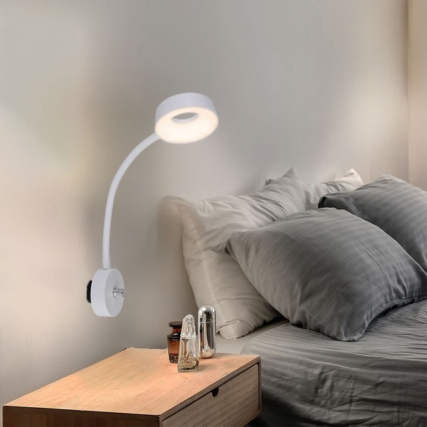 Led Wand Leuchte Lampe Spot Beweglich Dimmer Direct Plug In Schlaf Zimmer BüRo-image