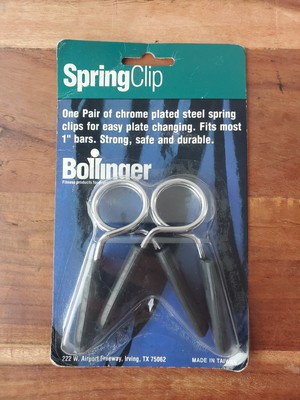 BOLLINGER - 1 Pair of Standard 1'' Bar Spring Clip Collars Clamps NEW NIP