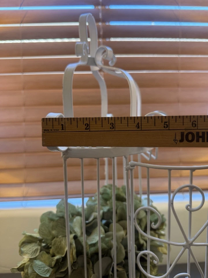 Jaula para pájaros decorativa blanca de colección Shabby Chic hierro forjado-decoración del hogar boda Foto 4 de 4