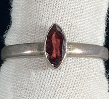 Hand Made Sterling Silver 925 Size 8 Garnet Gemstone Ring