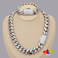 10-22mm Miami Cuban Link VVS1 D Moissanite Box Lock Passes   Solid 925 Silver