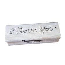 I Love You Card Making Words Cursive Craftsmart Wood Mounted Rubber Stamp