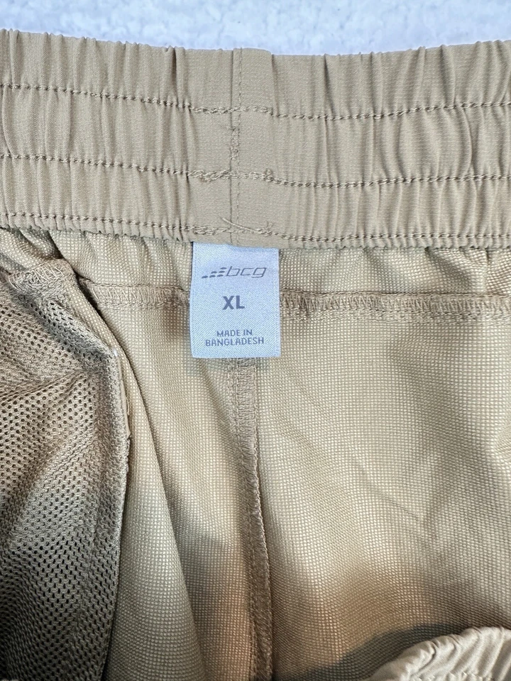 Pantalones elásticos de entrenamiento BCG Academy con bolsillos color caqui tostado para hombre XL Foto 3 de 4