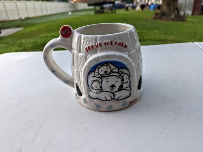 Coca Cola Serve Ice Cold Coke Igloo Polar Bear Coffee Mug Collectible 2005  | eBay