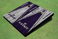 Kansas State University Wildcats Word Mark  Alternating Wood Look Triangle Cornh