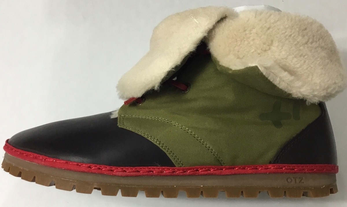 OTZ Troop Vibram Wool Leather Boots 3615V Cognac Moss Green  display picture 3