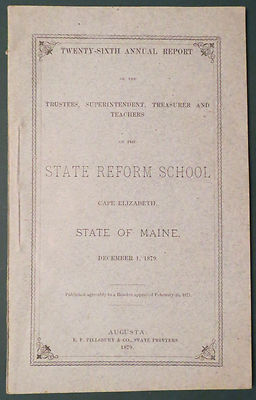 1879 26th Annual Report Maine State Reform School