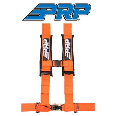PRP 4.3 Orange 4-Point Adjustable Harness With 3'' Belts & Sewn in Shoulder Pads