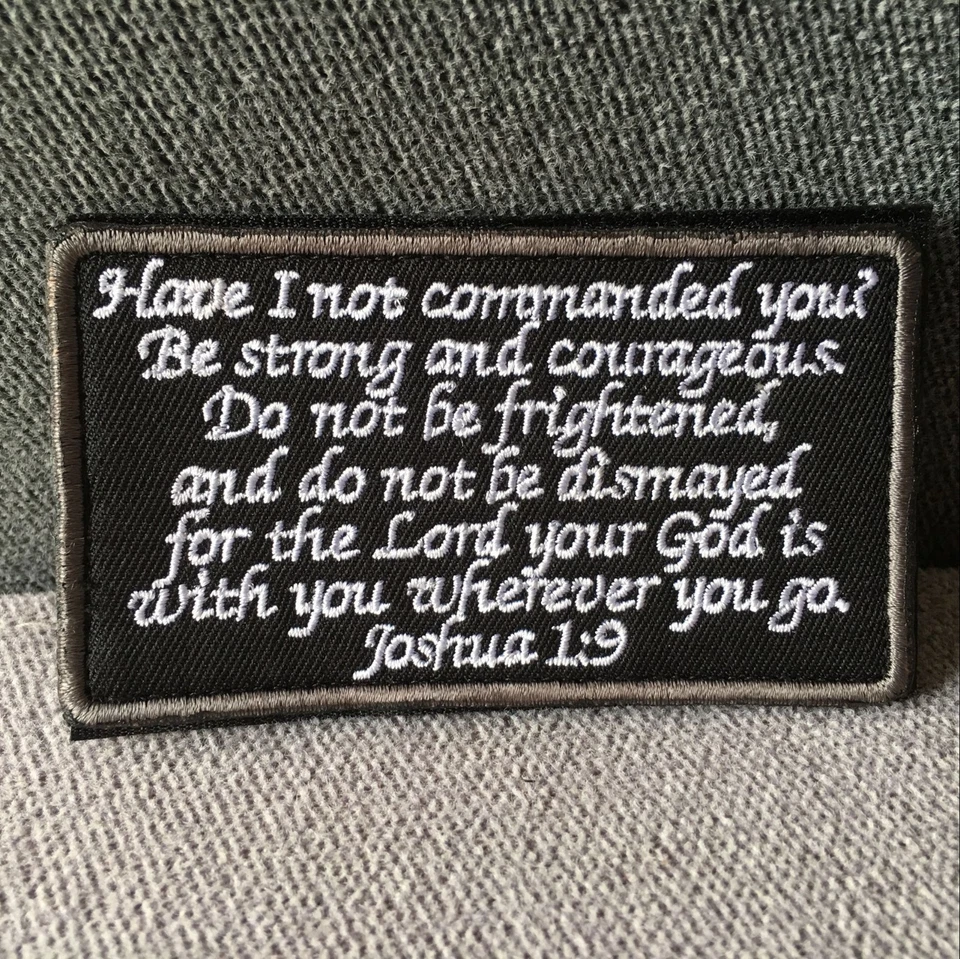 Embroidered JOSHUA 1:9 Army Combat USA Military INFIDEL Hook Loop Patch Badge - Image 3 of 4