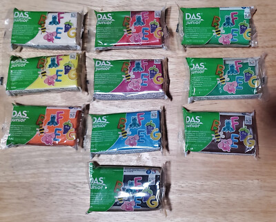 DAS Junior Air-Drying Modeling Clay: Dozen 3.5 Oz Packs in 12 Different Colors