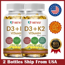 Vitamin K2 (MK7) with D3 10,000 IU Supplement, BioPerine Capsules, Immune Health