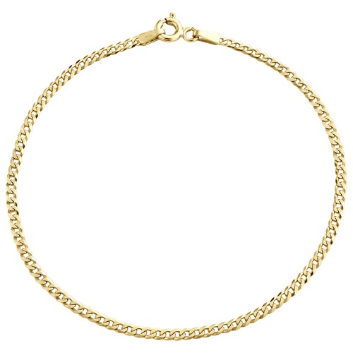14K Yellow Gold 2mm Solid Plain Curb 