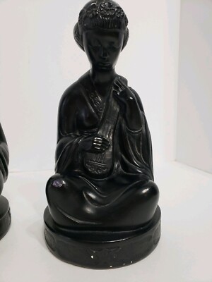 Midcentury Alexander Backer Chalkware Oriental Male And Female