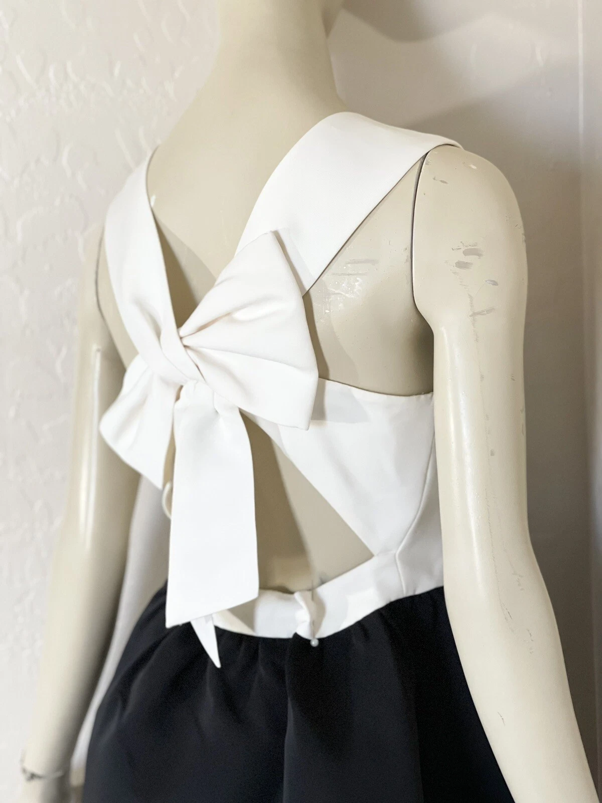 Abito pouf Kate Spade colore blocco schienale fiocco