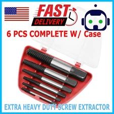 Damaged Screw Extractor Get Out Drill Bits 6 PCS Tool Set Broken Bolt Remover