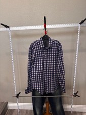 Bugatchi Uomo Bleu Artwork LONG SLEEVE SHIRT Large L 16 x 35/36
