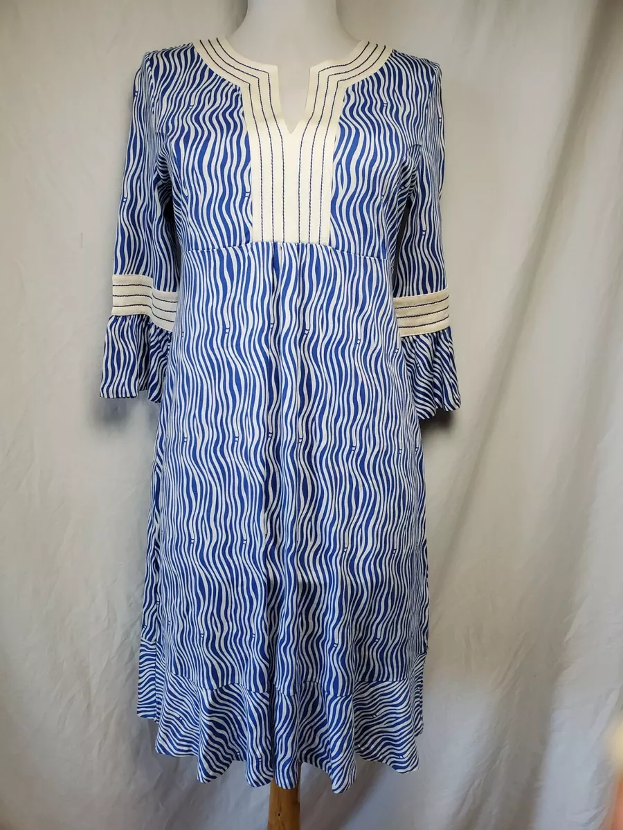 nwt Lilly Pulitzer Twyla Knit Shift Dress XS Blue White Bell