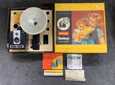 Vintage Kodak Brownie Hawkeye Outfit Original Box Flash Model w/ Papers