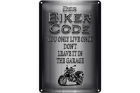 Blechschild Motorrad 20X30Cm Biker Code You Only Live Once
