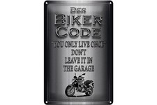 Targa in latta moto 20x30 cm biker codice you only live once