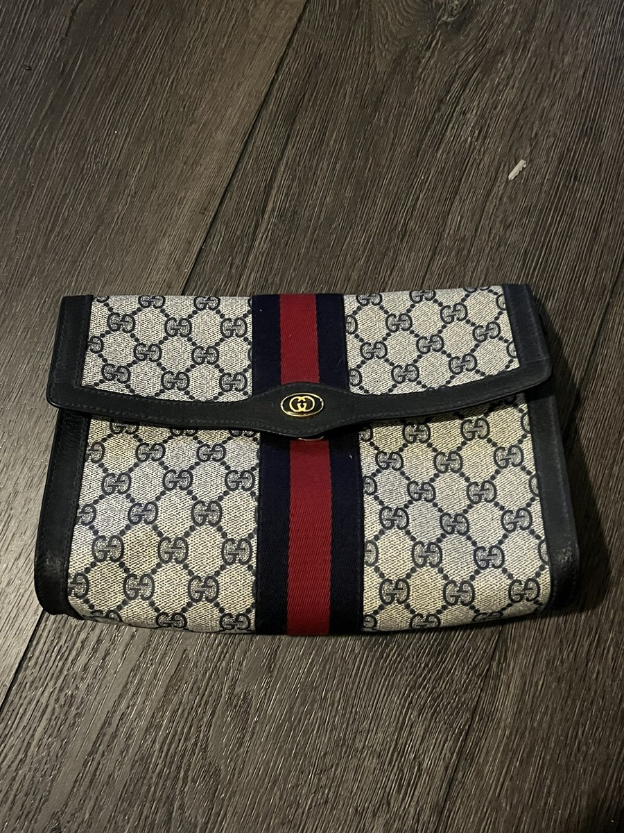 GUCCI GG Canvas Sherry Line Clutch Bag | eBay