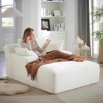Oversized Chaise Lounge Chair Indoor Single Sleeper Sofa Chair for Living room