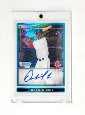 MINT AUTO #/D REFRACTOR 2009 Bowman Chrome Prospects Argenis Diaz BOSTON RED SOX