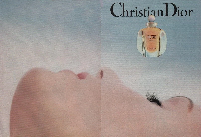 Publicité papier Parfum. Perfume ad. Dior Dune 1993 double page