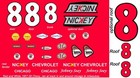 #8 JOHNNY SEAY 1957 CHEVROLET BEL AIR 1/32nd Scale Slot Car Decals