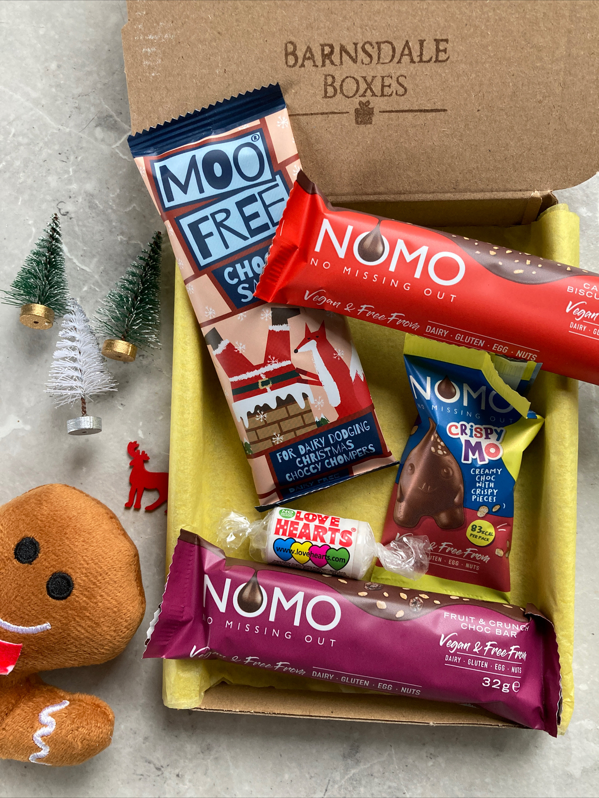 NOMO & MOO FREE Vegan Gluten Dairy Free Chocolate Hamper Gift Box For
