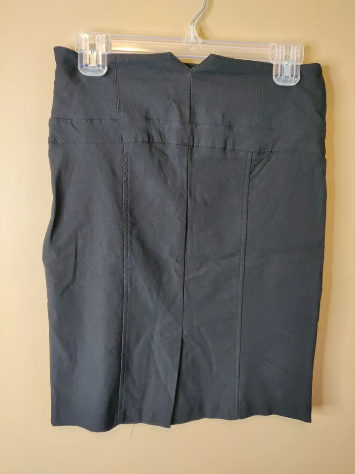 Star City Mujer 5 Falda Color Negro Acento Botones Cremallera Lateral Abertura Trasera Foto 2 de 4