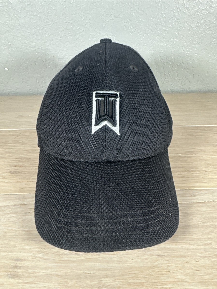 Nike Tiger Woods Collection Black Fitted Golf Stretch Hat Size M/L