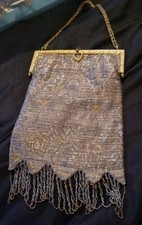 Antique French Cut Steel Beaded Purse Circa 1900-1910